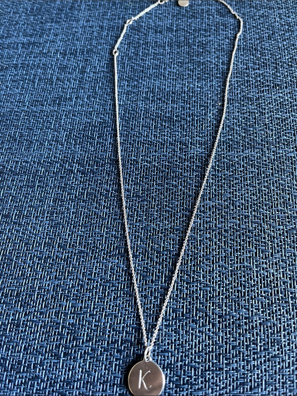 Stella & Dot Silver Initial 'K' Pendant Necklace